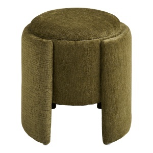 Taburet circular Walsdorf, Verde inchis, 42x42x44 cm - Img 4