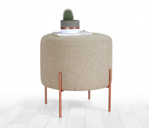 Taburet Monaj Bej inchis rotund 45x47 cm - Img 2