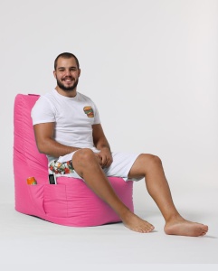 Taburet puf beanbag de gradina Diamond Roz - Img 12