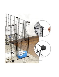 Tarc pentru animale de comapnie, Songmics, Negru, LPI02H, 143 x 73 x 71 cm - Img 5