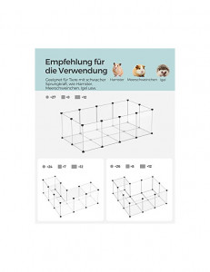 Tarc pentru animale de companie, Songmics, 143 x 73 x 46 cm, LPC02W, Alb - Img 3