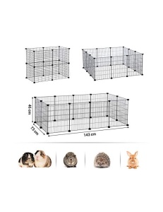 Tarc pentru animale de companie, Songmics, Negru, LPI01H, 143 x 73 x 46 cm - Img 4