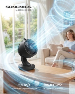Ventilator, Island, Songmics, Negru, 25x26x38.4 cm