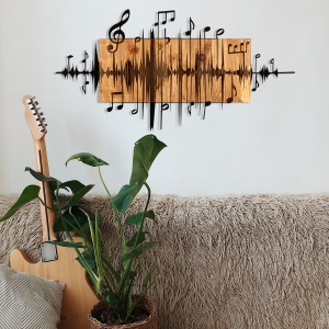 Accesoriu decorativ de perete din lemn si metal Efsa Negru 90x47 cm - Img 3