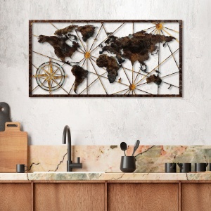 Accesoriu decorativ de perete metalic Bys-132 Multicolor 120x60 cm - Img 2
