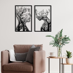 Accesoriu decorativ de perete metalic Lutuf Negru 86x63 cm - Img 2