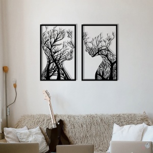 Accesoriu decorativ de perete metalic Lutuf Negru 86x63 cm - Img 5