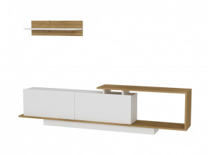 Ansamblu Comoda TV Asos Alb-Walnut - Img 3
