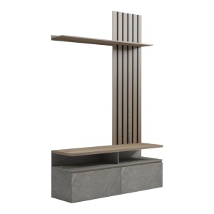 Ansamblu comoda TV Perlento Bej 140x41x219.5 cm - Img 2
