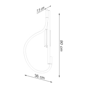 Aplica perete LED Galakse Negru 2700-6500K 36x7.5x90 cm - Img 9