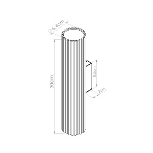 Aplica perete LED Ivar Taupe 3000K 6.4x8.4x30 cm - Img 2