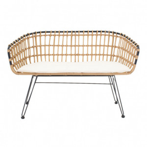 Bancheta de Gradina Naoki Negru - Natural 120x55x79 cm - Img 2