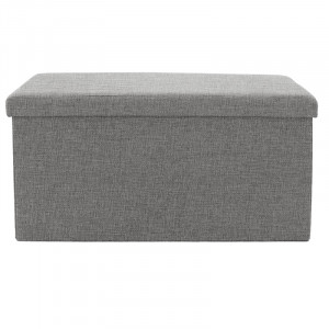 Bancuta hol cufar cu spatiu de depozitare material textil Greatness gri 76x38x38cm - Img 2