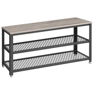 Bancuta pantofar Gri deschis Vasagle 100x30x45 cm - Img 8