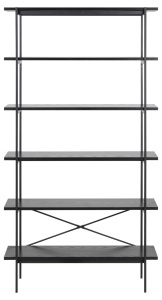 Biblioteca Angus, Negru, 172x94x27 cm - Img 6