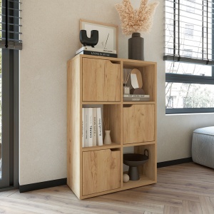 Biblioteca Bookel din lemn de stejar 59.5x27.5x89 cm - Img 2