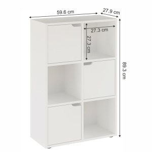 Biblioteca Bookel Pako World Alb 59.5x27.5x89 cm - Img 5