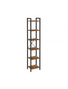 Biblioteca cu 6 rafturi, Vasagle, 30 x 40 x 187.5 cm, LLS101B01, Maro Rustic - Img 7