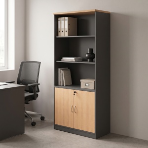 Biblioteca Fesialo, Antracit, 80x40x180 cm