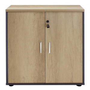 Biblioteca Lotus din stejar - culoare gri inchis 80x40x80cm - Img 4