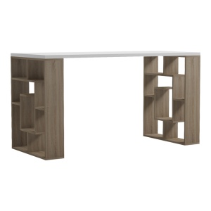 Birou cu raft, Labirent, Alb, 60x140x75 cm - Img 2