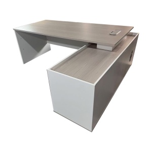 Birou de colt Armadi, Pako World, Sonoma-Alb, 180x80x75 cm - Img 2