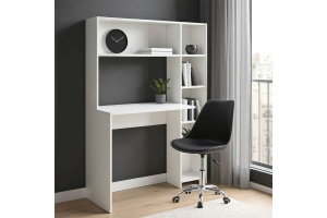 Birou Janson Pakoworld cu bibliotecă, alb, 113.2x40x141.8 cm