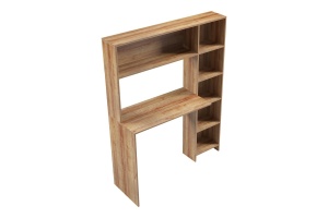 Birou Janson Pakoworld cu bibliotecă, culoare stejar, 113.2x40x141.8 cm - Img 6