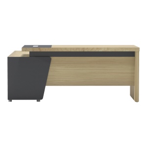 Birou pe colt drapta V1 Lotus Natural 180x180x75 cm - Img 3