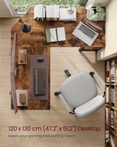 Birou pe colt Vasagle Maro 130x120x74.7 cm - Img 3