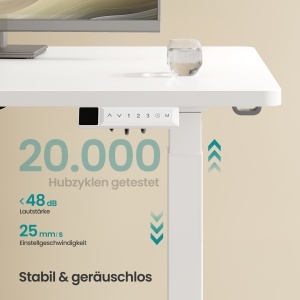 Birou reglabil pe inaltime Songmics, Balok, Alb, 160x80x121 cm - Img 7