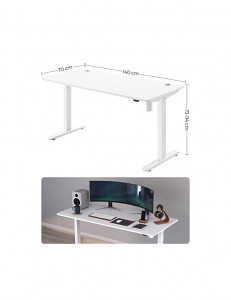 Birou reglabil, Songmics, Ajustabil, Alb, LSD012W01, 140 x 70 x 73/114 cm - Img 4