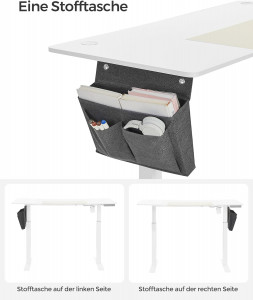 Birou reglabil, Songmics, Alb-Bej, 140x60x72-120 cm - Img 7