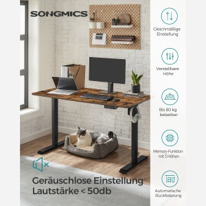 Birou reglabil Songmics Natural 140x70x119 cm - Img 2