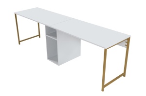 Birou Twin Study Desk Alb - Img 5