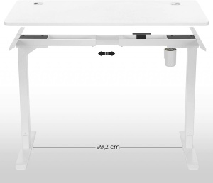 Blat birou reglabil, Songmics, Alb, 120x60x1.8 cm - Img 7