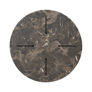 Blat de masa Verhia, Pako World, Gri inchis, Aspect marmura, 12 mm, 60 cm - Img 2