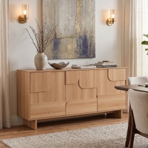 Bufet Jenfia, Natural, 155x75.5x39 cm