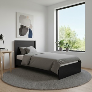 Cadru de pat, Athos, Wenge, 99x197.5x96 cm - Img 2