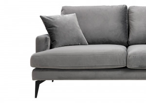 Canapea 2 locuri Leyla Antracit 180x63 cm - Img 2