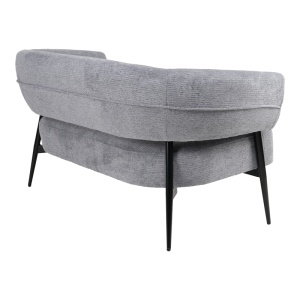 Canapea 2 locuri Luvina, Negru, 71x145x73 cm - Img 3