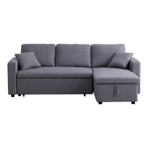 Canapea coltar cu depozitare Kamore Gri 223x146x85 cm - Img 5