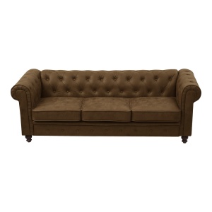 Canapea cu 2 locuri Chesterfield Maro 203x84x67 cm - Img 3