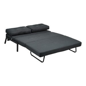 Canapea extensibila 2 locuri, Fancy, Gri inchis, 150x92x77 cm - Img 3