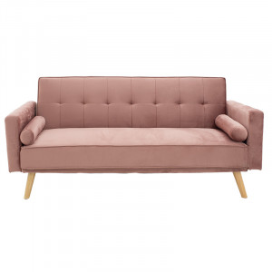 Canapea extensibila 3 locuri Success catifea culoare mar putred 190x80x84 cm - Img 3