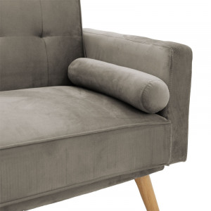 Canapea extensibila 3 locuri Success catifea gri 190x80x84 cm - Img 6