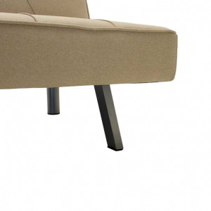 Canapea extensibila 3 locuri Travis cu material textil de culoare bej 175x83x74cm - Img 6