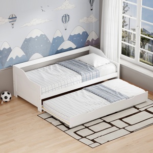 Canapea extensibila, Benato, Pako, Alb 98x196x66 cm - Img 2