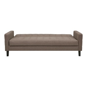 Canapea extensibila cu lada de depozitare Milton, Maro, 204x85x81 cm