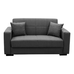 Canapea extensibila cu spatiu de depozitare Vox, Gri/Negru, 180x75x85 cm - Img 4